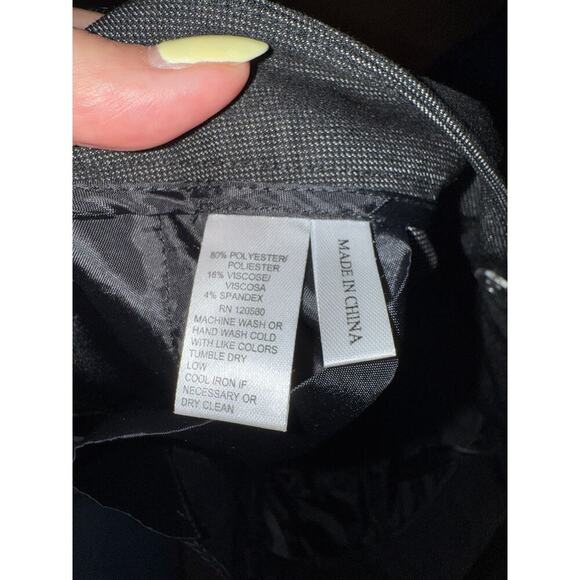 AMANDA + CHELSEA Women's Charcoal Grey Flat Front Dress Pants Size 6 - Picture 3 of 4